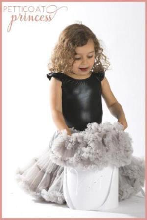 Argente silver grey petticoat tutu skirt with customised gift box birthday tutu