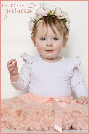 Sorbet dusty peach cream petticoat tutu with mini flower crown