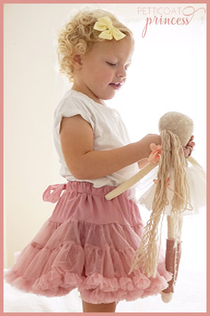 vintage rose dusty pink ruffle petticoat tutu flower girl