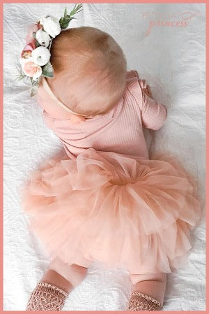 Dusty Peach soft ruffle tutu bloomers for 1st birthday party