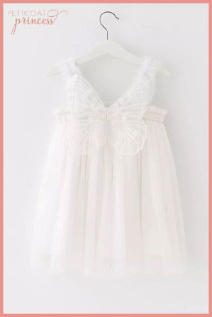 white butterfly tulle tutu dress