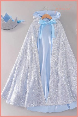 silver sequin and elsa frozen blue cape and crown