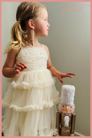 Cream ruffle dress