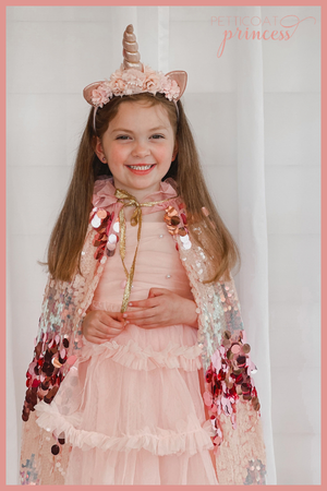 Pink and Rose Gold Sequin Cape