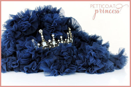 Navy blue tutu and mini princess crown