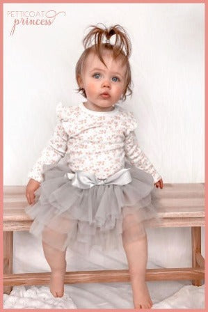 Silver tutu bloomers for neutral photo shoot