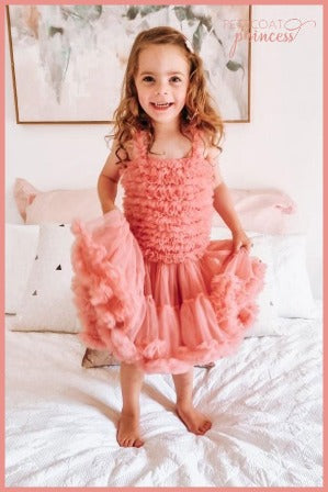 rose pink ruffle tutu dress