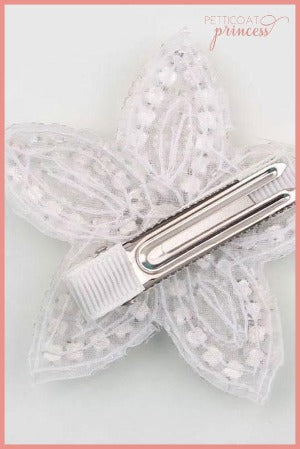 Rhinestone flower hair clip for girls