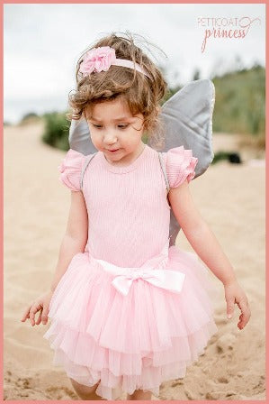 Baby pink ballet ruffle tutu bloomers for birthday photos