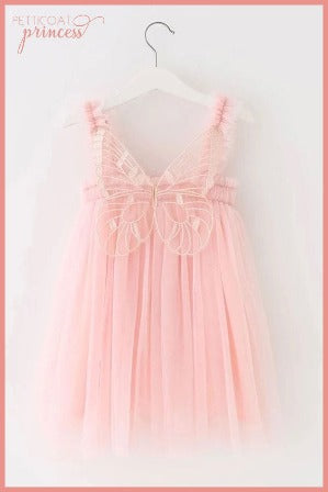 soft ballet  pink tulle dress with butterfly wings