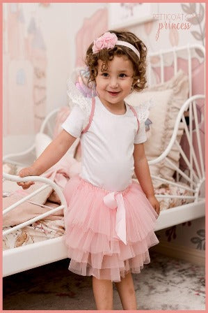 Baby pink ballet ruffle tutu bloomers for birthday photos